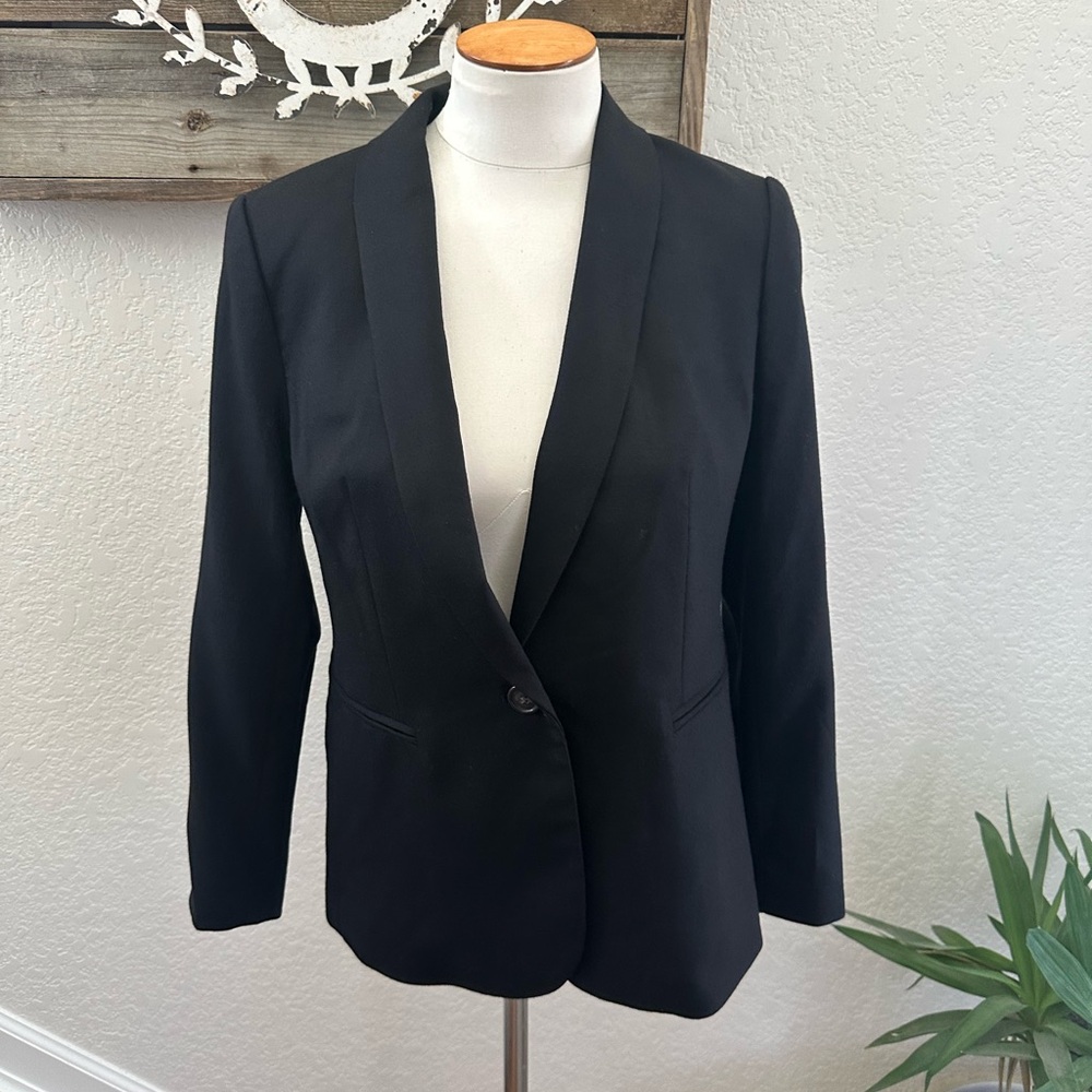 J. Crew Parke Black Women's Stretch Wool Lined Blazer size 6P NWT
